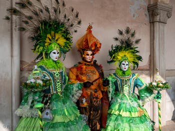 Venice Carnival 2022 Masks and Costumes in front of the Doge's Palace