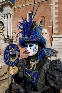 Costumes and masks for the Venice Carnival, Marquise in the Mirror at the Arsenal.