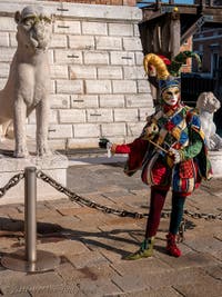 Venice Carnival, Masks and Costumes, the Harlequin Pantomime at the Arsenal.