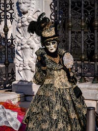 Venice Carnival, Masks and Costumes, the mysterious beauty in the mirror at the Arsenal.