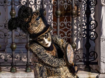 Venice Carnival, Masks and Costumes, the mysterious beauty in the mirror at the Arsenal.