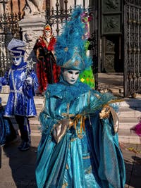 Venice Carnival, Masks and Costumes, a Blue Fairy at the Arsenal.