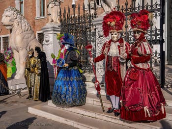 Venetian Carnival Costumes and Masks, The Prince and Princess of the Heart at the Arsenal.