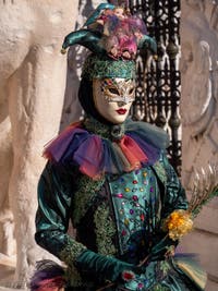 Venice Carnival costumes, The Princess with the golden palm leaf at the Arsenal.