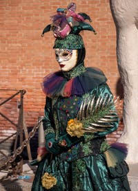 Venice Carnival costumes, The Princess with the golden palm leaf at the Arsenal.