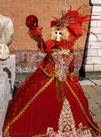 Venetian Carnival Masks and Costumes, The Red Beauty with the Glass Skull.
