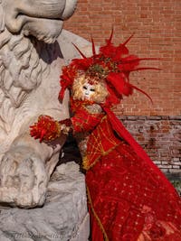Venetian Carnival Masks and Costumes, The Red Beauty with the Glass Skull.