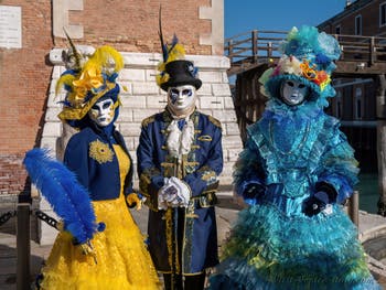 Venetian Carnival Masks and Costumes, Nobles in Yellow and Blue at the Arsenal.