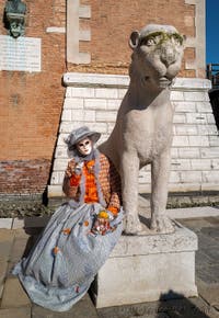 The masks and costumes of the Venice Carnival: The Lioness and the ladies at the Arsenal