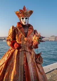 Orange blossom at San Giorgio Maggiore, Venetian carnival masks and costumes