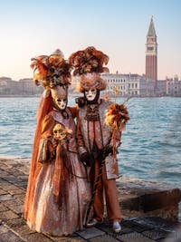Venetian Carnival Masks and Costumes, Feathers and Beauty in San Giorgio Maggiore
