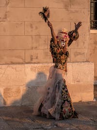 Venetian Carnival masks and costumes, Spanish dancer at San Giorgio Maggiore