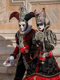 Venetian Carnival Masks and Costumes, the Jester and the Princess at San Zaccaria