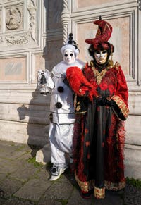 Venetian Carnival Masks and Costumes: Pierrot and the Magician at San Zaccaria