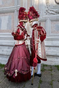 Venetian Carnival Masks and Costumes, Red Passion for the Nobility of Heart, on San Zaccaria Square.