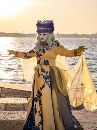 Venetian Carnival Mask and Costume: Ukrainian Princess on the Island of San Giorgio Maggiore