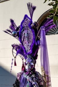 The parade of people in costume at the 2026 Venice Carnival in Campo San Lorenzo.