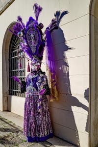 The parade of people in costume at the 2026 Venice Carnival in Campo San Lorenzo.