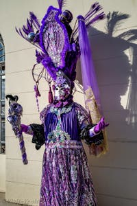The parade of people in costume at the 2026 Venice Carnival in Campo San Lorenzo.