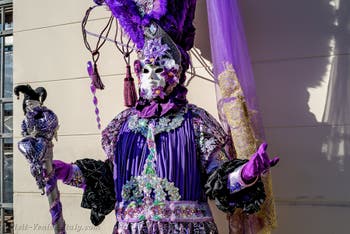 The parade of people in costume at the 2026 Venice Carnival in Campo San Lorenzo.
