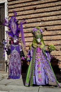 The parade of people in costume at the 2026 Venice Carnival in Campo San Lorenzo.