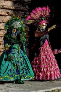 The parade of people in costume at the 2026 Venice Carnival in Campo San Lorenzo.