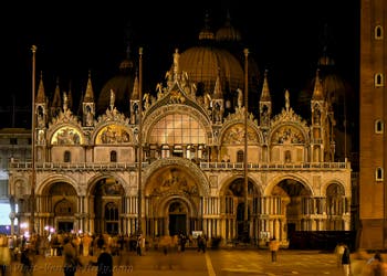 Saint-Mark Basilica by Night, in Venice in Italy