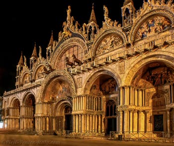 Saint-Mark Basilica in Venice by night