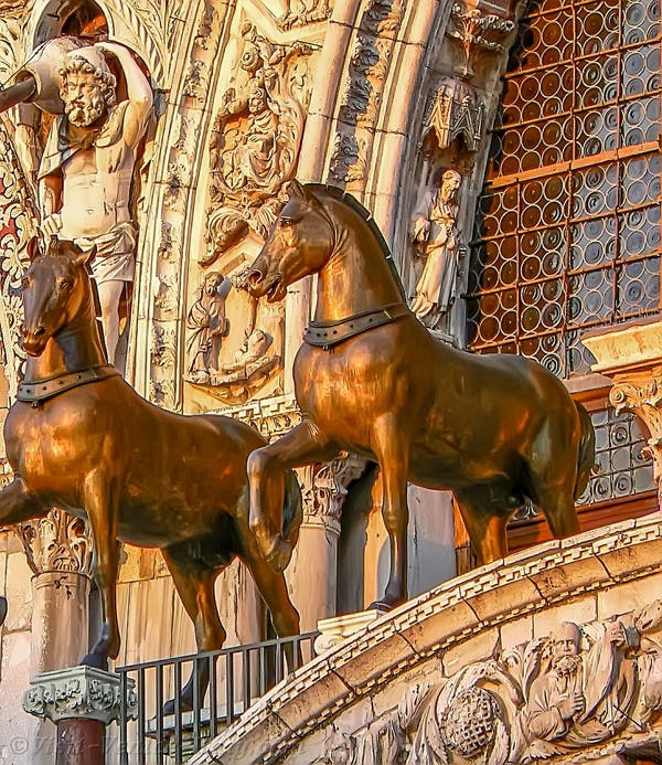 St. Mark Gold Basilica its Domes and Horses in Venice Italy