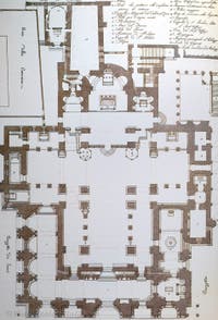 Greek Cross with Narthex plan of Saint-Mark Basilica in Venice in Italy