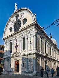 Facade of the Church of Santa Maria dei Miracoli, Saint Mary of Miracles in Venice