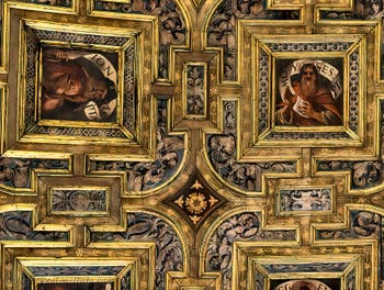 The coffered ceiling of the Church of Santa Maria dei Miracoli, Saint Mary of the Miracles in Venice