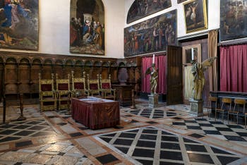 Stalls of the chapel of Sant'Atanasio, St. Athanasius by Francesco and Marco Cozzi in the Church of San Zaccaria in Venice