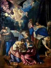 Tintoretto, Birth of the Virgin, chapel of Sant'Atanasio in the Church of San Zaccaria in Venice