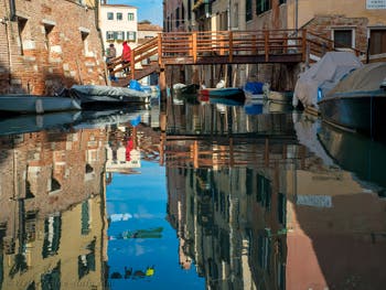 Rio del Ghetto Canal in Venice in Italy