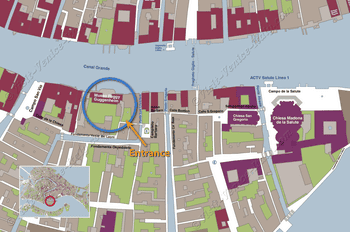 Plan de Situation du Musée Peggy Guggenheim à Venise Italie