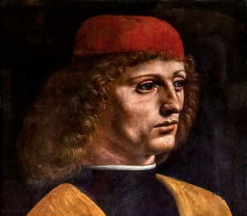 Leonardo da Vinci, Portrait of a Musician, at Ambrosiana Gallery in Milan in Italy