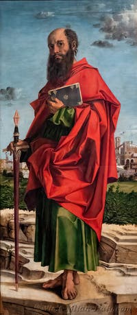 Bartolomeo Montagna, Saint Paul, Poldi Pezzoli Museum in Milan in Ita