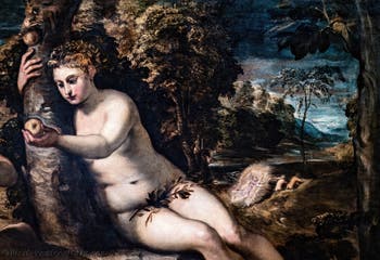Tintoretto, The Temptation of Adam and Eve, at the Accademia Galleries in Venice, Italy