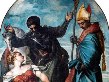 Tintoretto, Saint Louis, Saint George and Saint Margaret of Antioch, at the Accademia Galleries in Venice, Italy