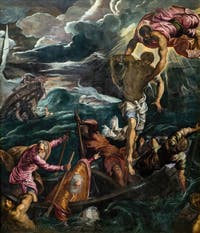 Tintoretto, Saint Mark Rescuing a Saracen from a Shipwreck, at the Accademia Galleries in Venice, Italy
