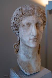 Head of Agrippina the Elder at the Archaeological Museum in Venice, Italy