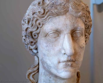 Head of Agrippina the Elder at the Archaeological Museum in Venice, Italy