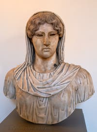 Bust of Aphrodite Sosandra at the Archaeological Museum in Venice, Italy