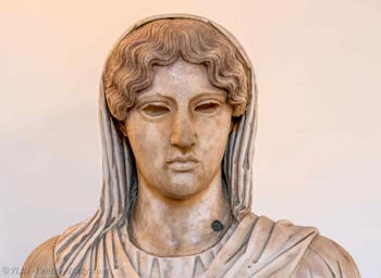 Bust of Aphrodite Sosandra at the Archaeological Museum in Venice, Italy