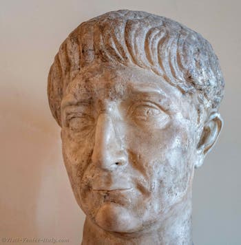 Head of Emperor Trajan at the Archaeological Museum in Venice, Italy