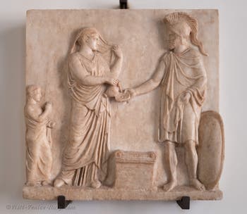 Aphrodite and Ares, a votive relief at the Archaeological Museum of Venice in Italy