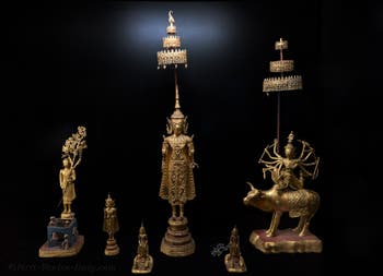 Buddhas and divinities at the Ca' Pesaro Oriental Art Museum in Venice, Italy