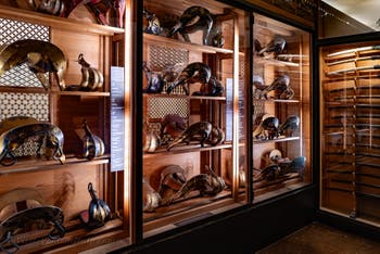 Japanese saddles at the Ca' Pesaro Museum of Oriental Art in Venice, Italy