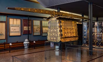 Japanese sedan chair for women at the Ca' Pesaro Museum of Oriental Art in Venice, Italy